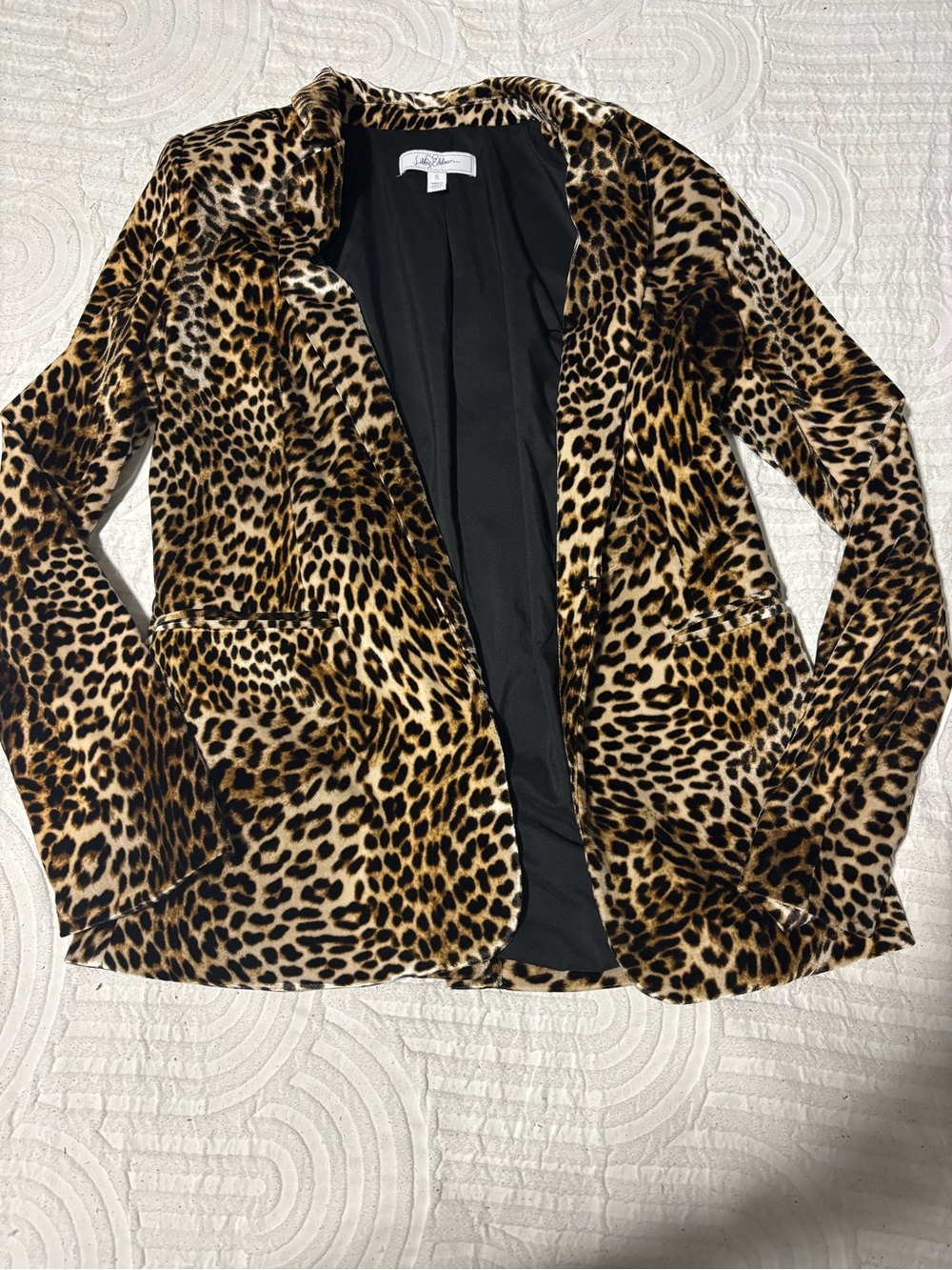 Lilly Pulitzer Leopard-Print Velvet Blazer in Brown and Black